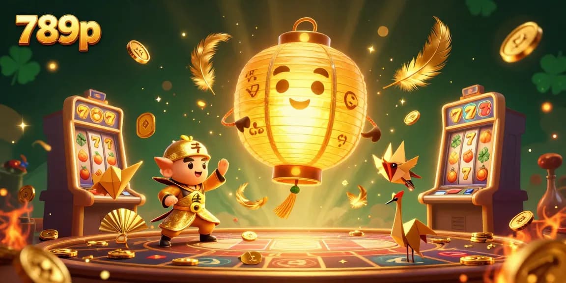 Engage with the vibrant and dynamic casino atmosphere of 789p, featuring slot machines and playful spirits.