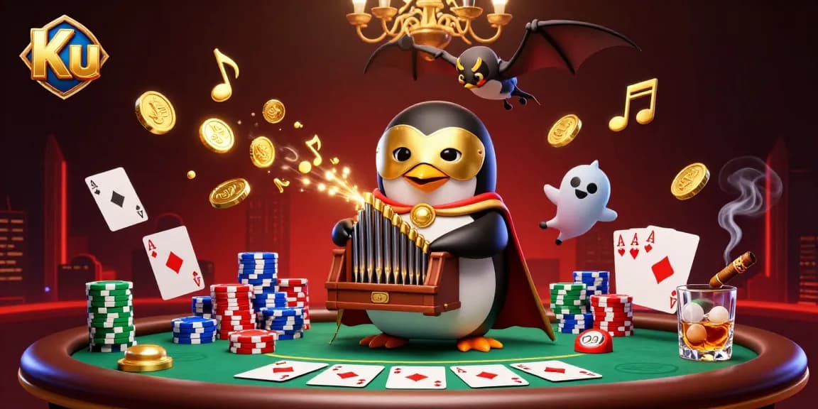 Experience thrilling gameplay with Ku in an immersive casino scene full of energy.