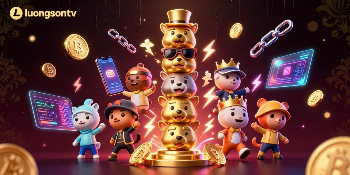 Bet on your favorite games with luongsontv in a vibrant animated scene full of 3D digital casino elements.