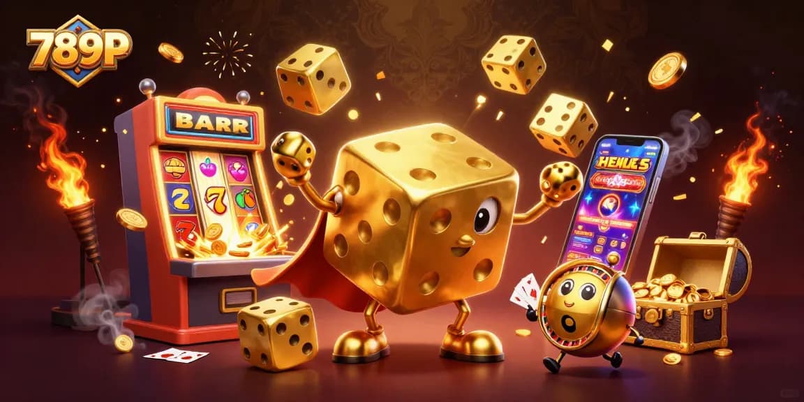 Experience gaming excitement with 789P's captivating illustration of a vibrant casino scene.