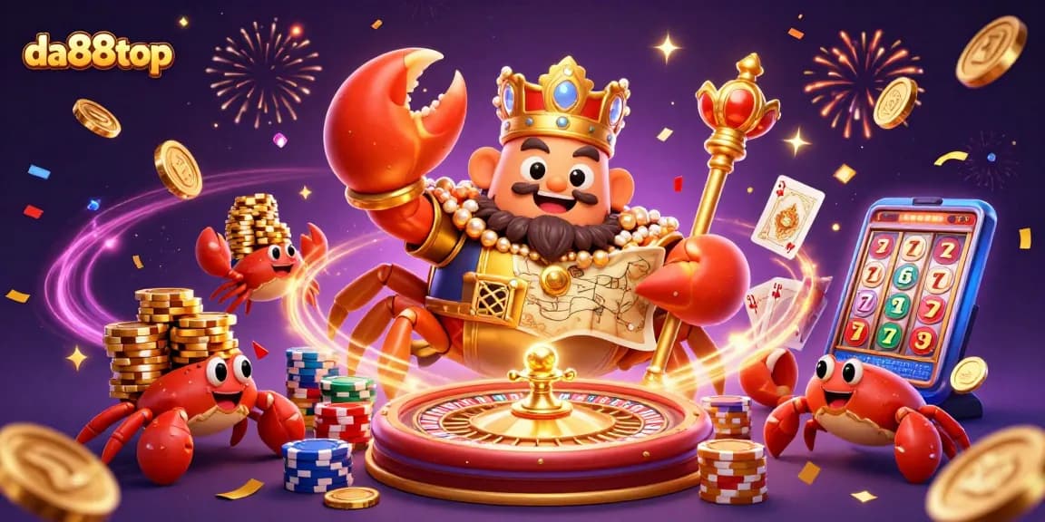 Experience high-stakes excitement at da88top with golden crab emperor ruling the casino realm.