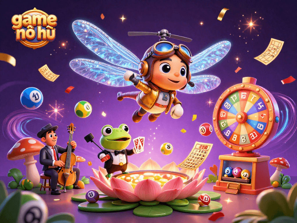 Experience the thrill of game nổ hũ with vibrant colors and dynamic action in this engaging casino scene.