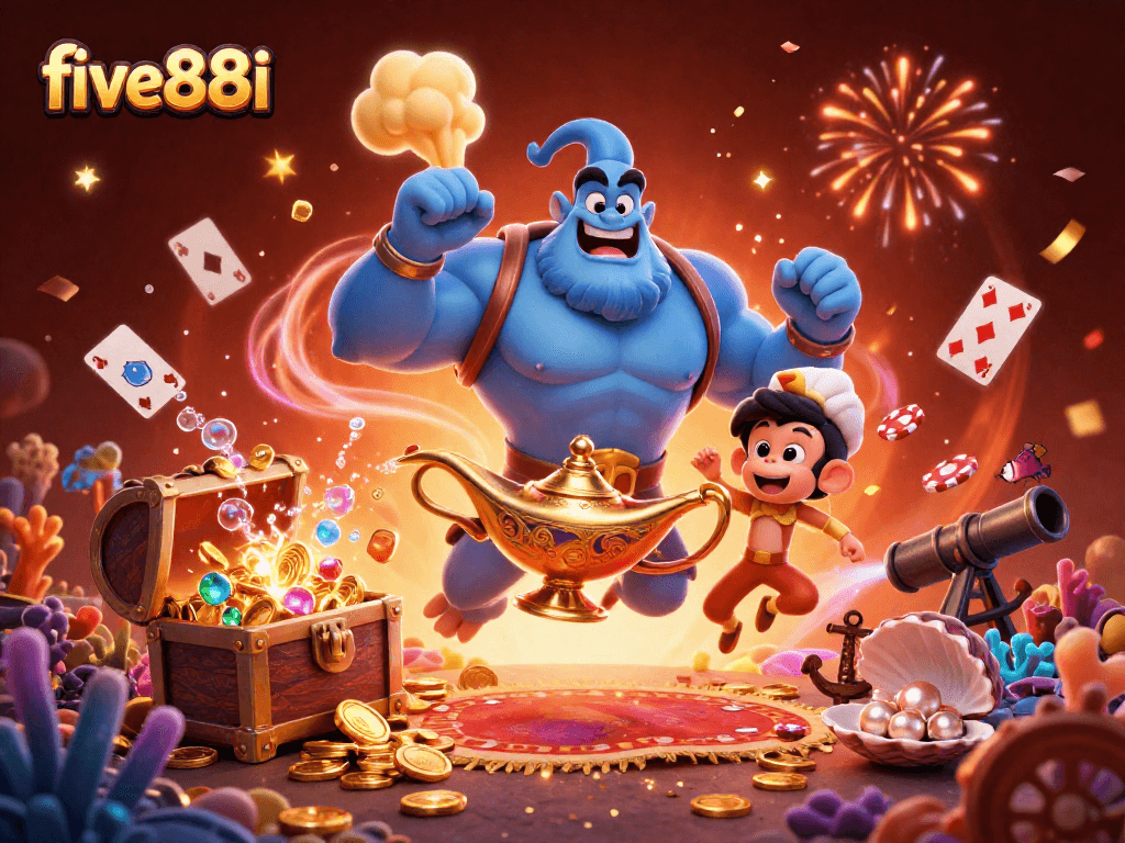 Experience excitement at five88i with a rich fantasy casino scene and magical characters!