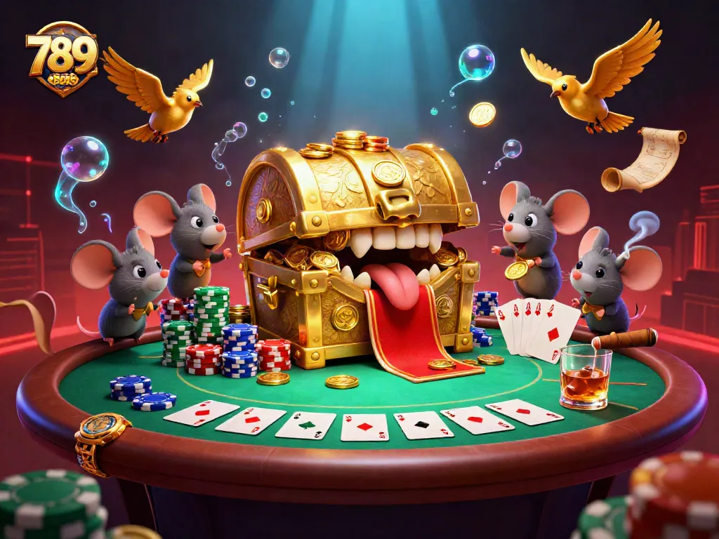 Engage in thrilling games at 789club featuring vibrant cartoon characters and rich casino elements.