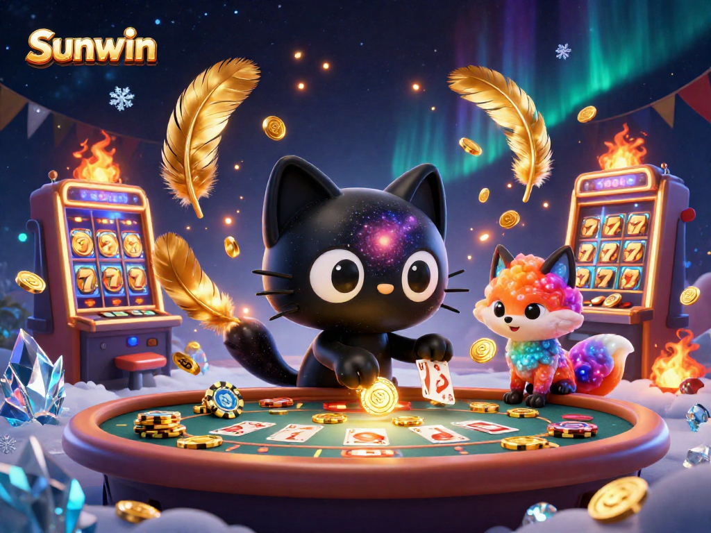 Experience thrilling action in Sunwin's vibrant casino world, featuring captivating characters and games.