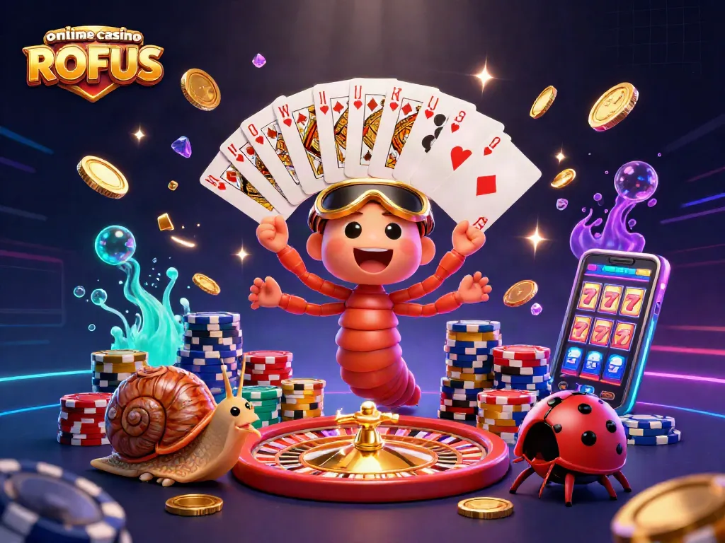 Engage in the excitement of online casino uden ROFUS with animated characters, vibrant visuals, and thrilling game elements.