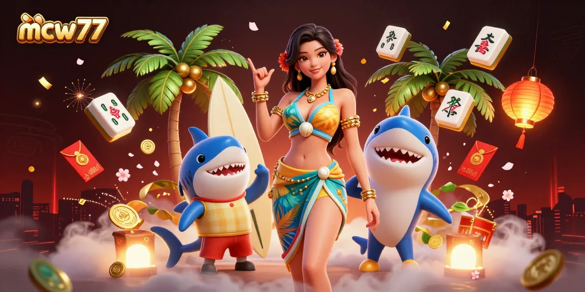 Experience thrilling bets at mcw77 with unique characters and vibrant casino elements in a dynamic scene.