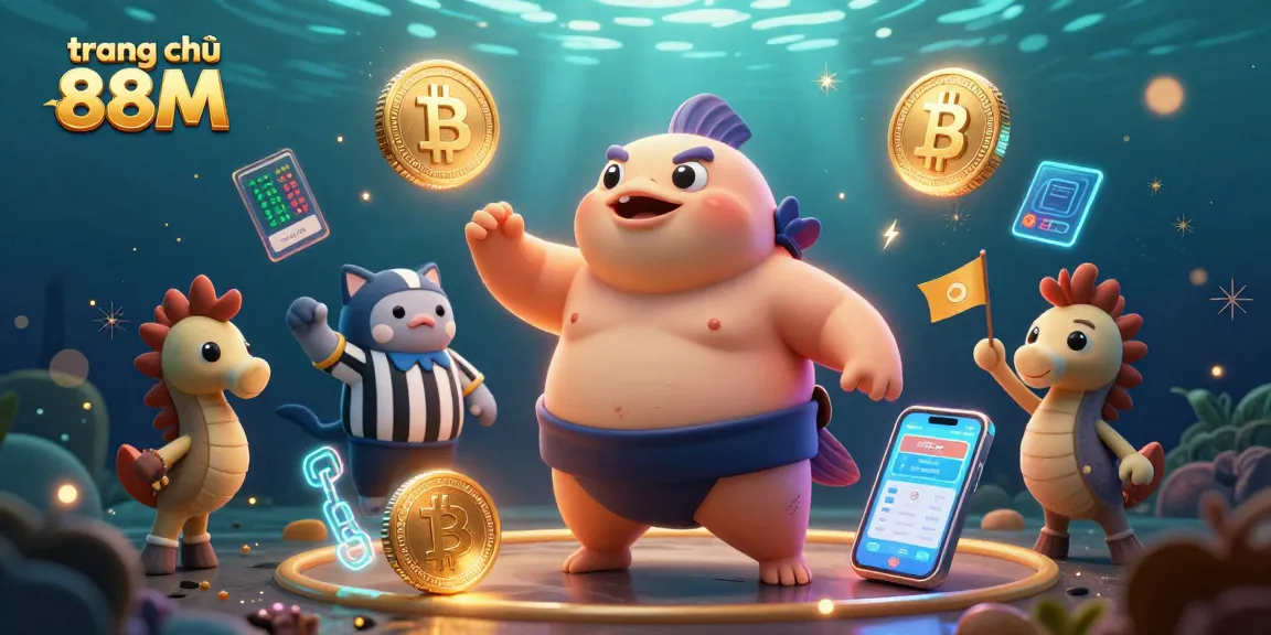 Experience the lively underwater atmosphere at trang chủ 88M with exciting crypto-themed visuals.
