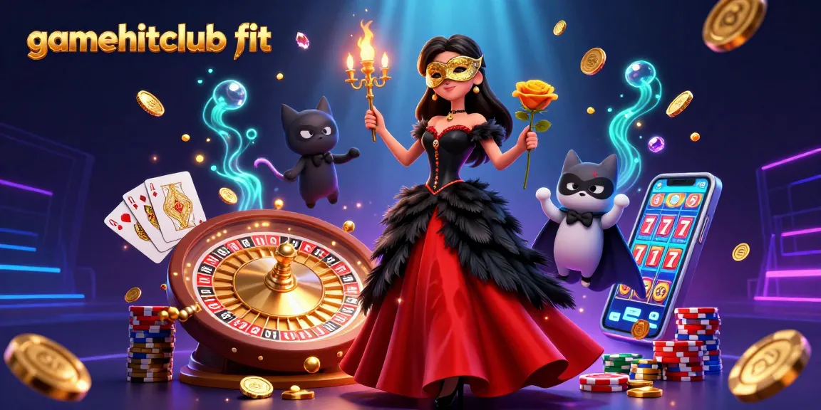 Experience thrilling gameplay with gamehitclub fit as vibrant coins and cards fly in this dynamic casino scene.