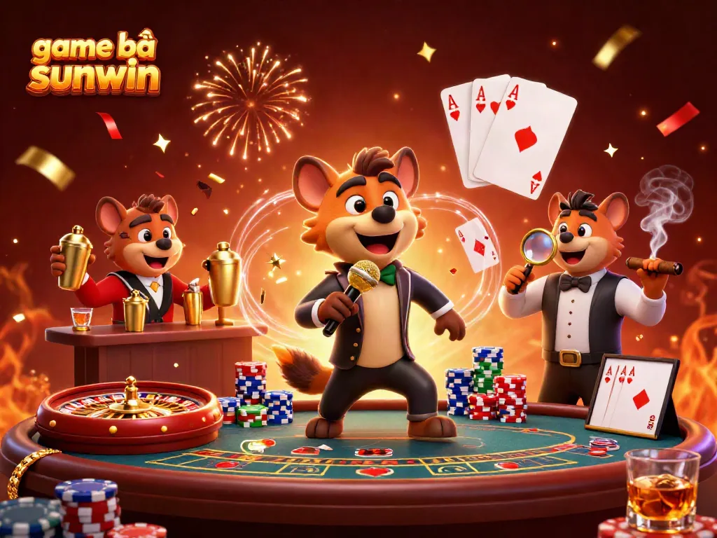 Experience the excitement of game bài sunwin at this dynamic live casino scene featuring hyenas.