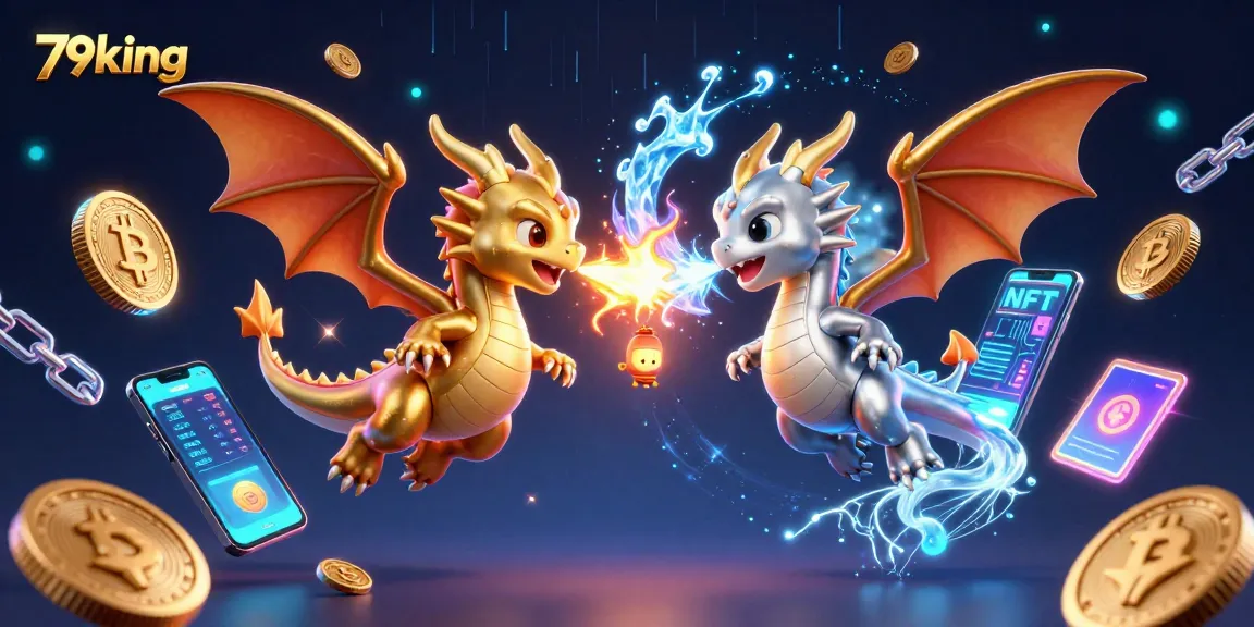 Experience thrilling gameplay with 79king as dragons unleash fiery and icy powers in a dynamic casino scene.
