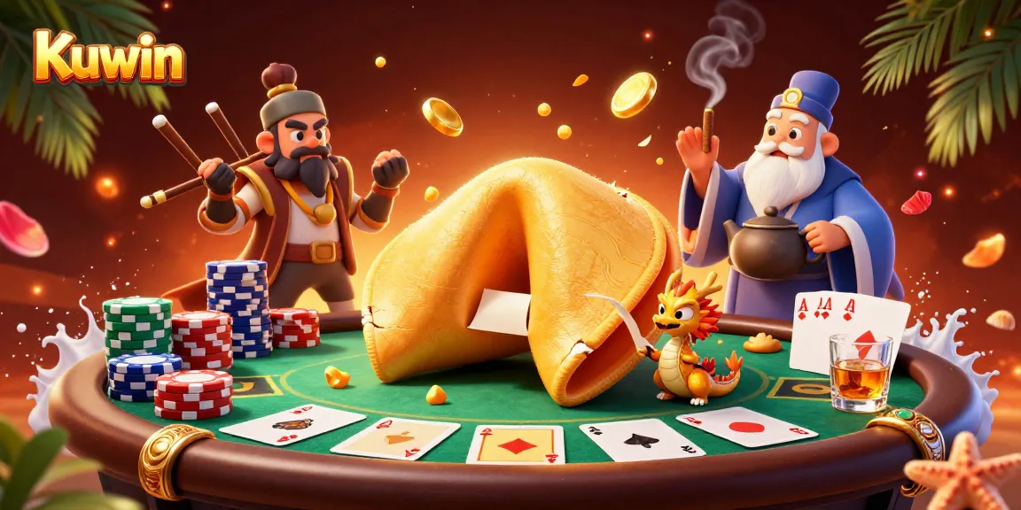Engage in thrilling games at Kuwin with fortune cookies, dragons, and poker elements.