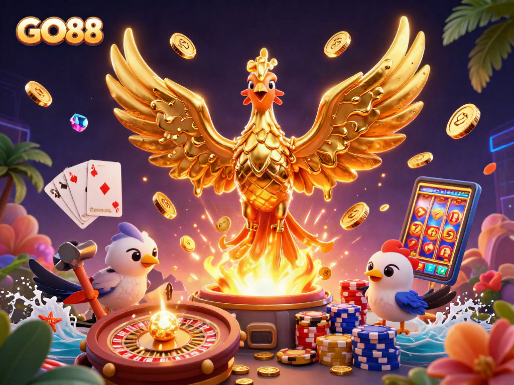 Experience thrilling gameplay at GO88 with vibrant coins and exciting game elements.
