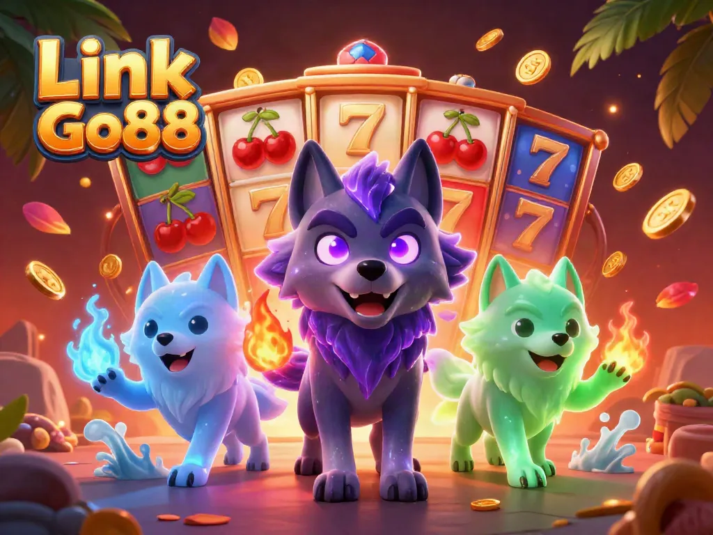 Experience the thrill of winning with Link Go88 in a vibrant casino scene featuring lucky slot reels.
