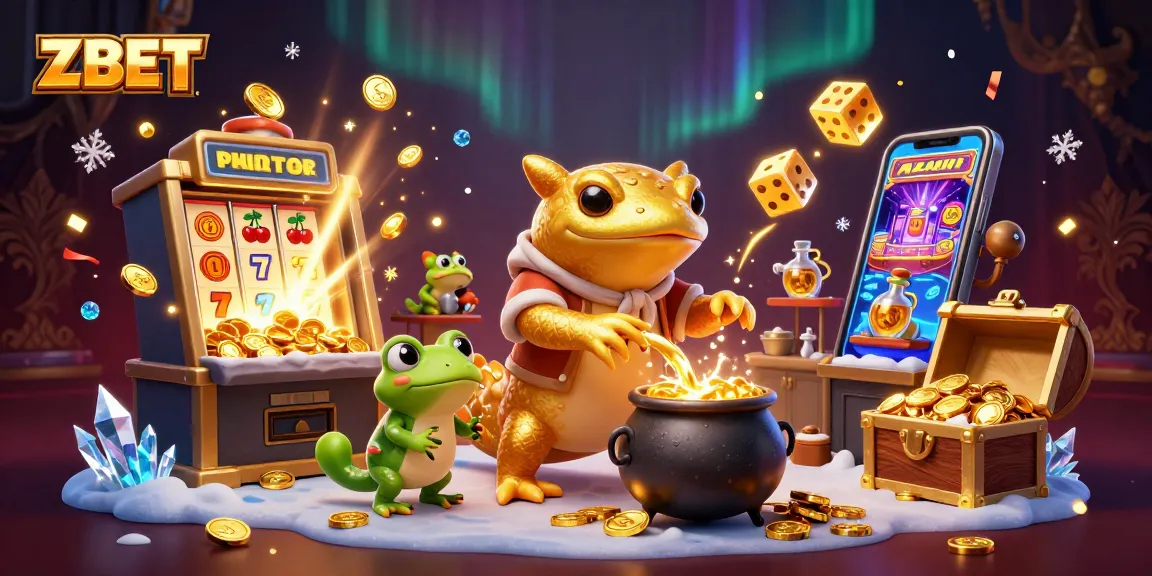 ZBET gaming experience featuring an alchemical scene with gold coins bursting from a slot machine.
