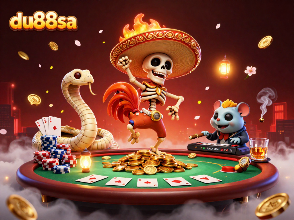 Experience fun with du88sa as a skeleton mariachi rooster celebrates on golden coins