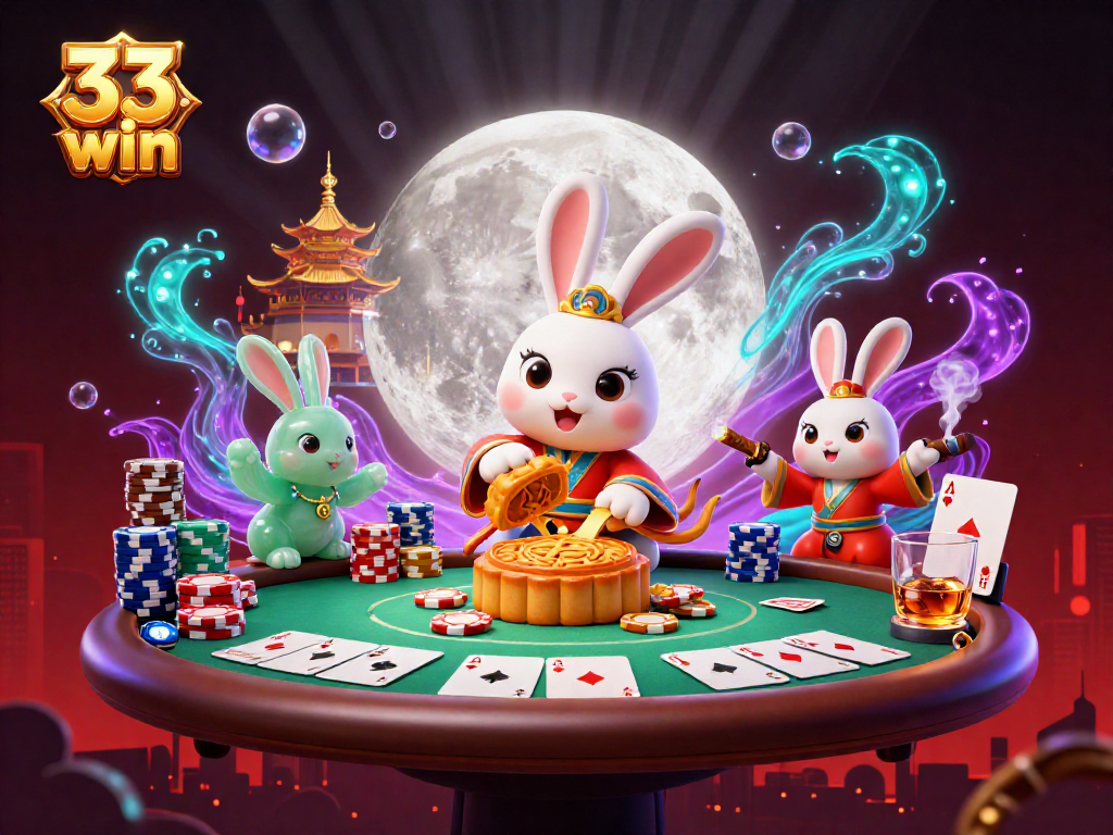 Engage with 33 win while enjoying a vibrant casino scene featuring poker and folklore elements