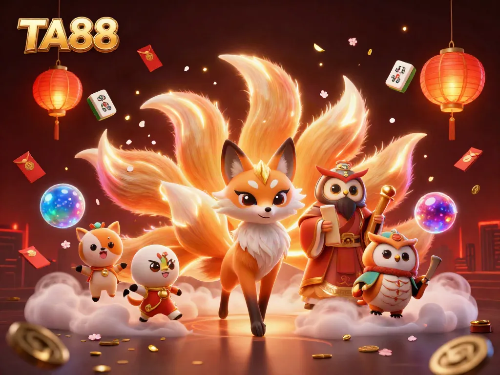 Experience TA88 excitement with vibrant characters and gambling elements in a dynamic casino scene.