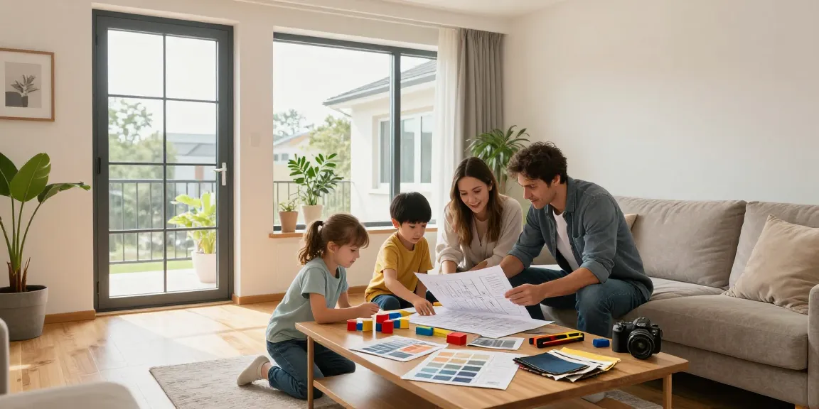 Türen und Fenster Augsburg in modernem Wohnzimmer mit Familie, kreativen Renovierungsprojekten und natürlichem Licht.