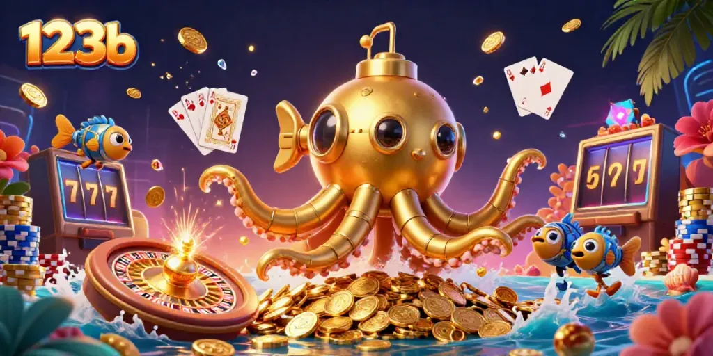 Experience thrilling wins with 123b as a golden kraken submarine surfaces in a sea of coins.