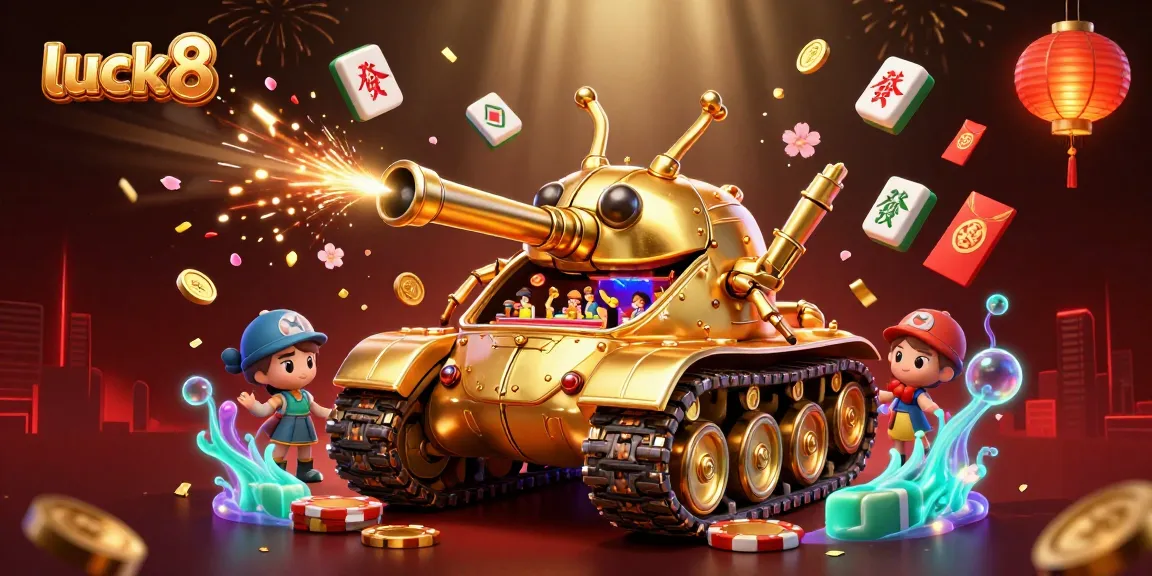 Play exciting games at luck8 with a dynamic and vibrant casino scene featuring lucky symbols.