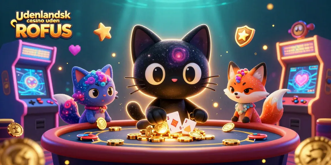 Play with fun at udenlandsk casino uden ROFUS, thrilling cosmic scene with colorful gaming elements.
