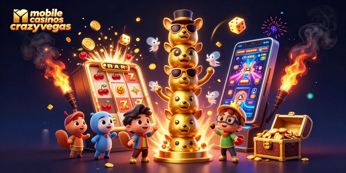 Engage with mobile casinos crazyvegas and experience vibrant gaming excitement in an immersive 3D illustration.
