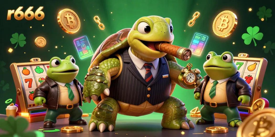 Experience exciting slot games with r666 featuring a massive turtle mobster and bullfrog enforcers.
