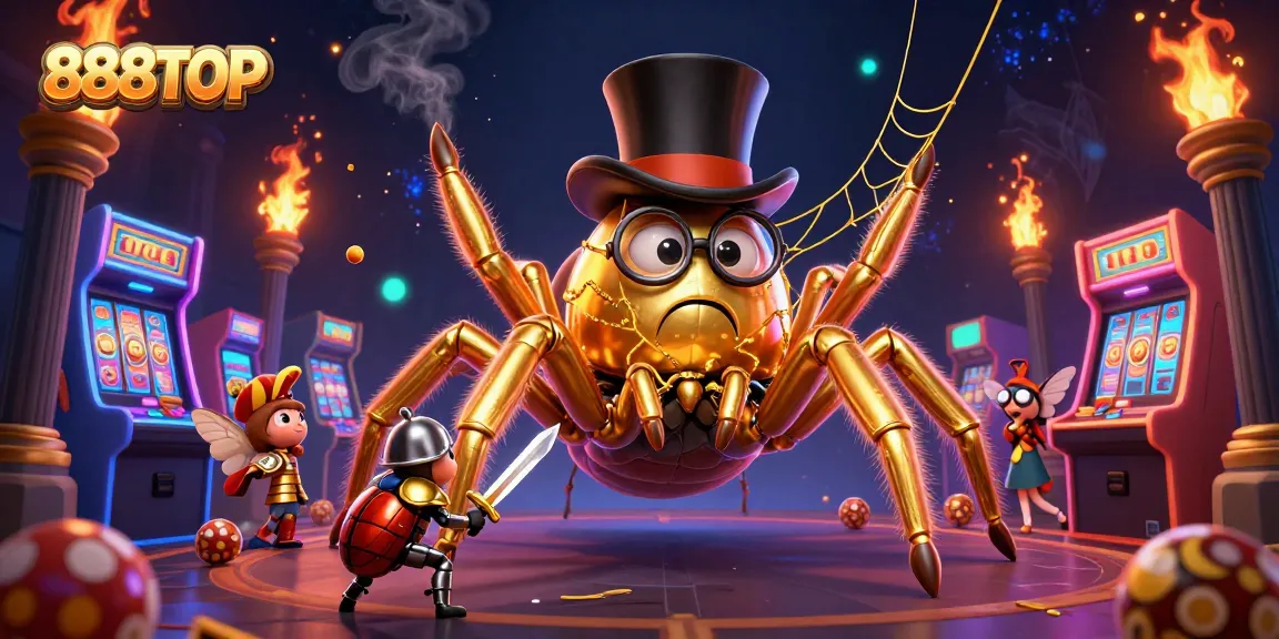 Experience thrilling gaming adventures at 888TOP with engaging cartoons and vibrant casino visuals.