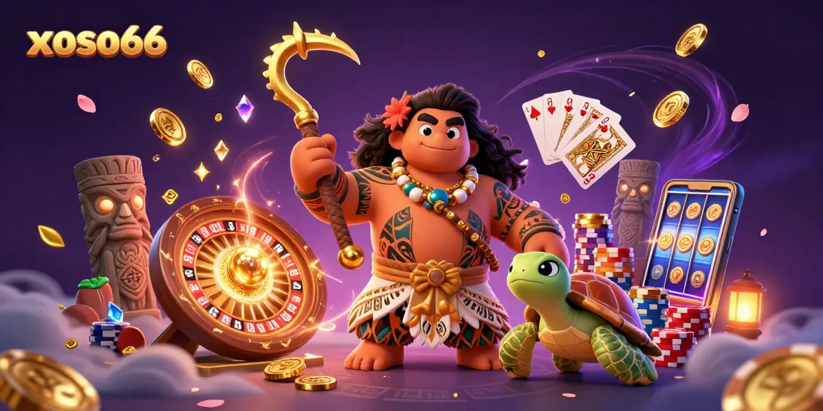 Experience thrilling gaming at xoso66 with vibrant characters, cascading coins, and engaging casino elements.