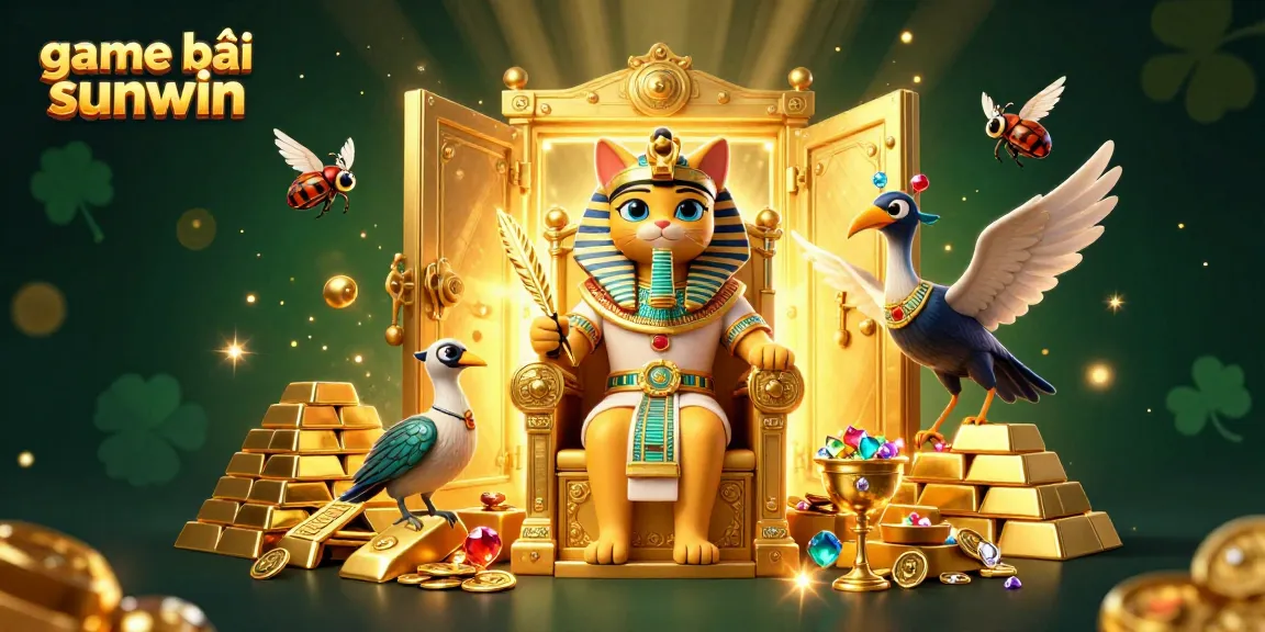 Experience the excitement of game bài sunwin with a vibrant 3D illustration featuring an Egyptian theme.