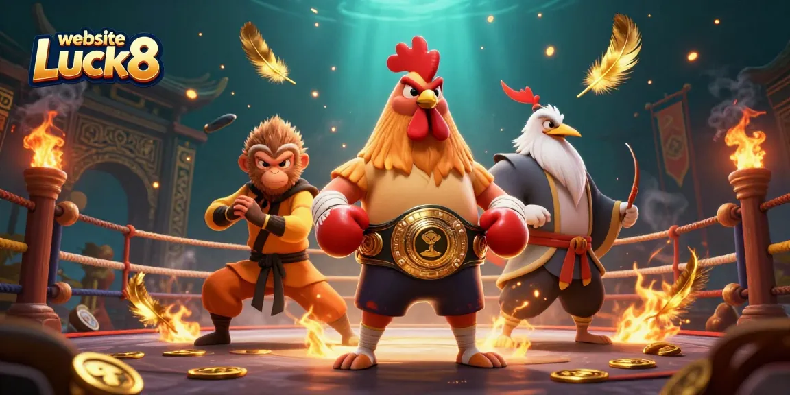 Engage in thrilling gameplay at the website Luck8, experiencing a dynamic scene of vibrant characters and gold elements.