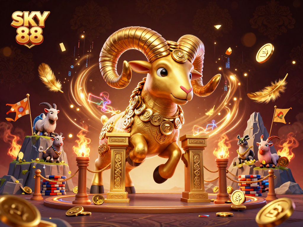 Experience the thrill of betting at SKY 88 with a vibrant 3D casino illustration showcasing exciting gambling elements.