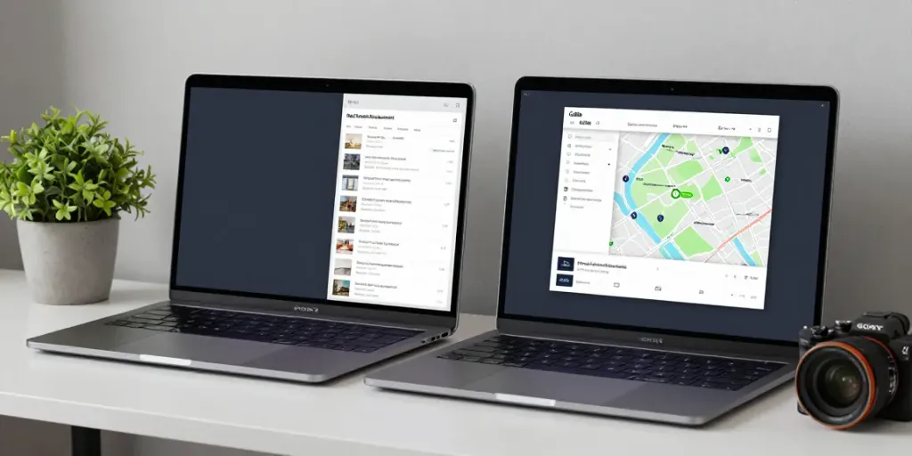 Immobilienmakler Celle bei der Nutzung fortschrittlicher Softwarelösungen zur Immobilienverwaltung und Analyse.