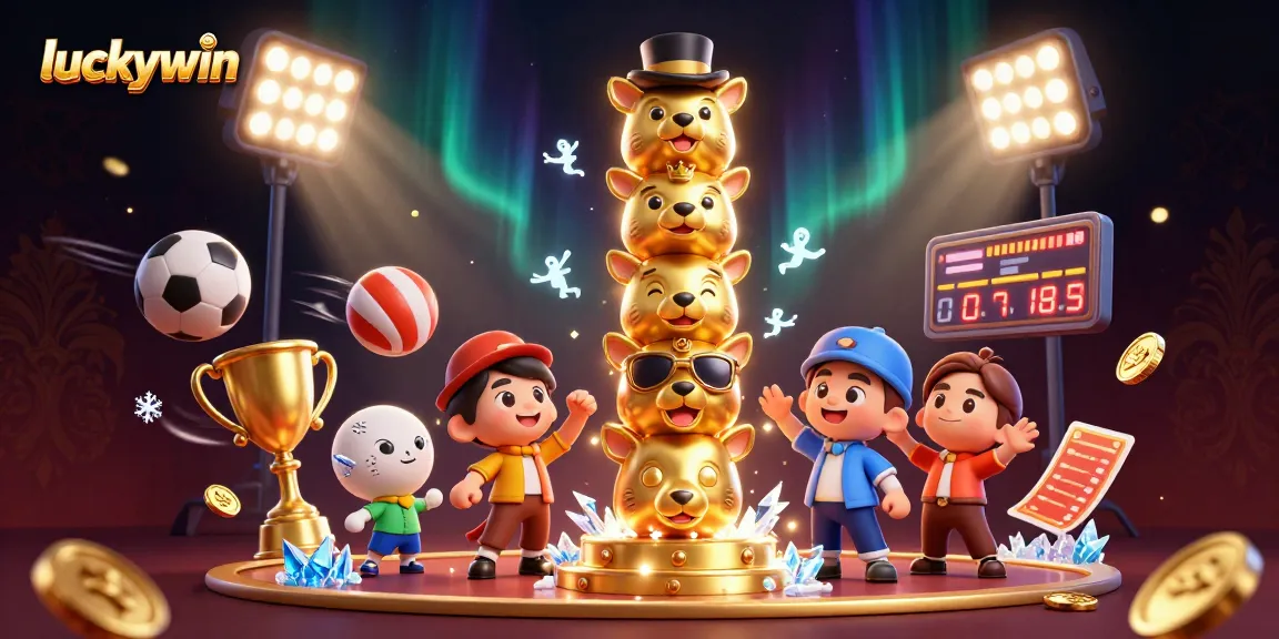 Engage with luckywin's dynamic casino realm through vibrant games and sports elements.