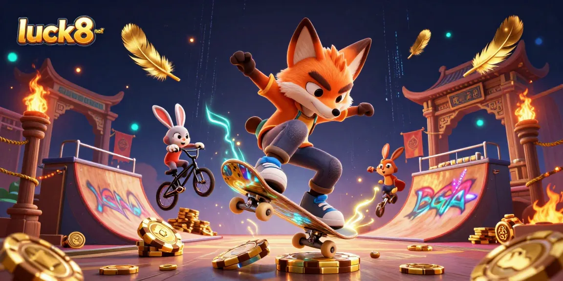 Catch the excitement at luck8 net with a vibrant 3D casino scene filled with action and energy.