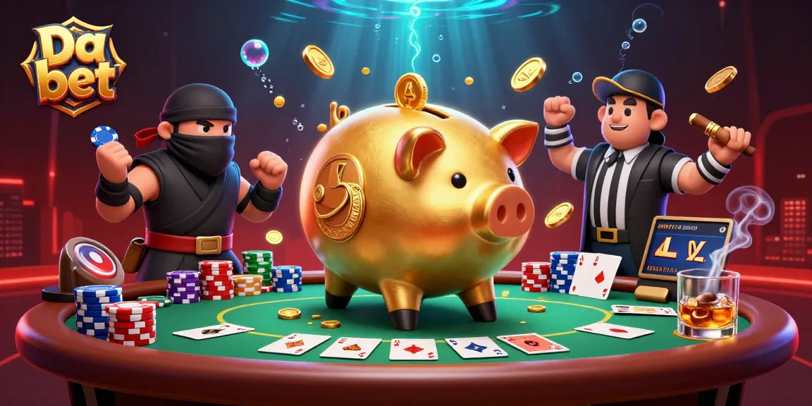 Engage with Da bet at a vibrant poker showdown with unique 3D characters and dynamic game elements.
