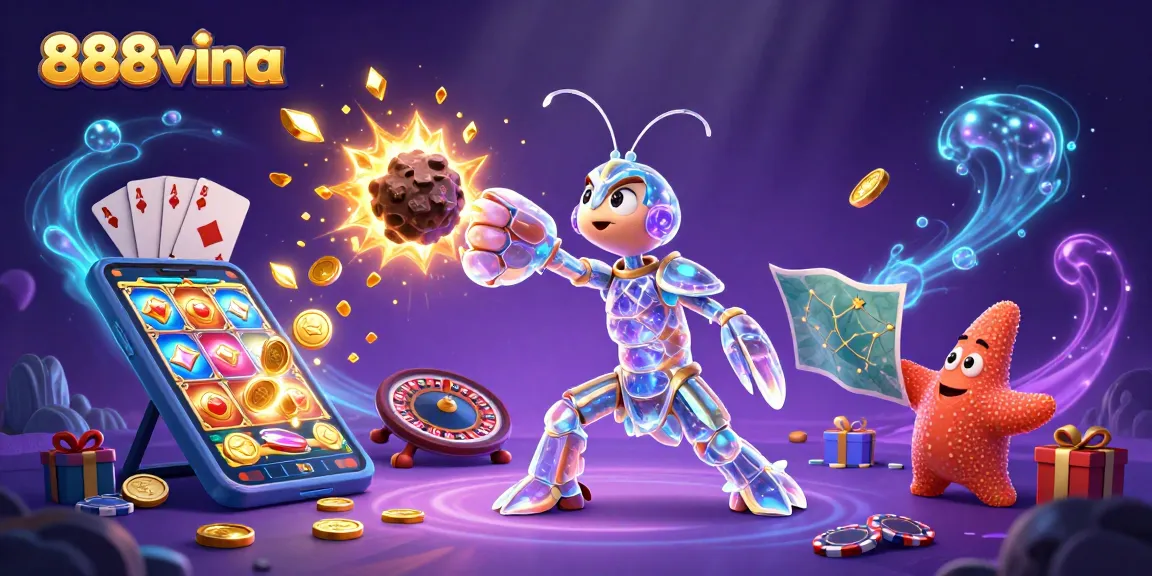 Experience exciting wins with 888vina while playing dynamic casino games under vibrant cosmic visuals.