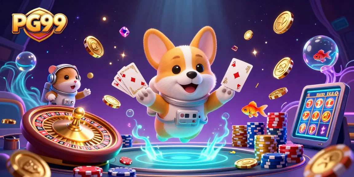 Experience thrilling casino action with PG99 in a vibrant 3D digital scene.